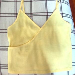 Yellow Cropped Tank Top
